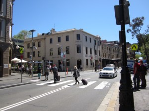 City street in Sydney, Australia, with Orient Hotel